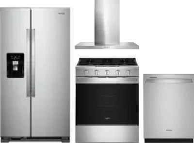 4 Piece Package Includes Refrigerator, Range, Hood And Dishwasher