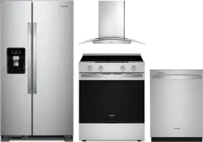 4 Piece Package Includes Refrigerator, Range, Hood And Dishwasher