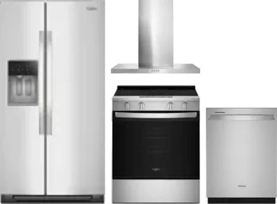 4 Piece Package Includes Refrigerator, Range, Hood And Dishwasher