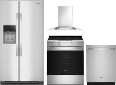 4 Piece Package Includes Refrigerator, Range, Hood And Dishwasher