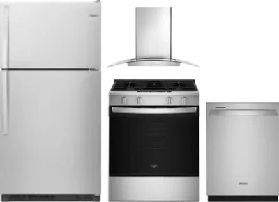 4 Piece Package Includes Refrigerator, Range, Hood And Dishwasher