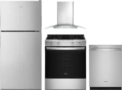 4 Piece Package Includes Refrigerator, Range, Hood And Dishwasher