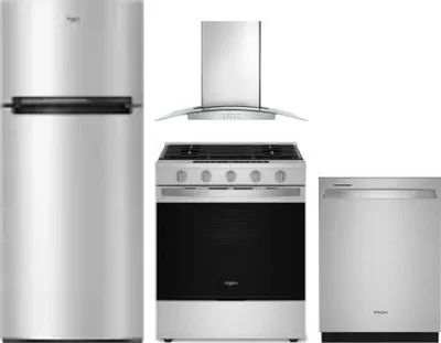 4 Piece Package Includes Refrigerator, Range, Hood And Dishwasher