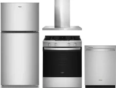 4 Piece Package Includes Refrigerator, Range, Hood And Dishwasher