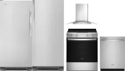 5 Piece Package Includes Refrigerator, Freezer, Range, Hood And Dishwasher