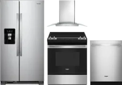 4 Piece Package Includes Refrigerator, Range, Hood And Dishwasher