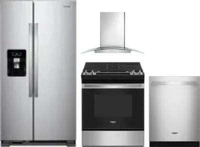 4 Piece Package Includes Refrigerator, Range, Hood And Dishwasher