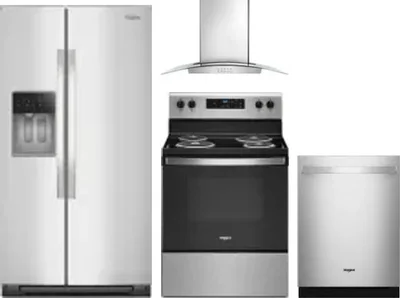 4 Piece Package Includes Refrigerator, Range, Hood And Dishwasher