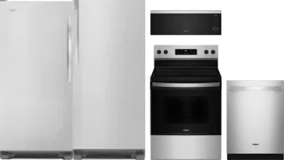 5 Piece Package Includes Refrigerator, Freezer, Range, Microwave And Dishwasher