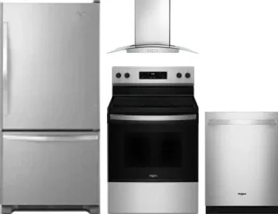 4 Piece Package Includes Refrigerator, Range, Hood And Dishwasher