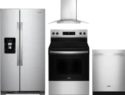 4 Piece Package Includes Refrigerator, Range, Hood And Dishwasher
