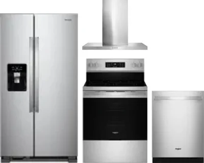 4 Piece Package Includes Refrigerator, Range, Hood And Dishwasher