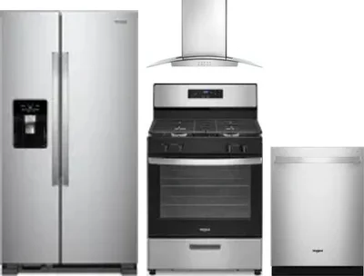 4 Piece Package Includes Refrigerator, Range, Hood And Dishwasher