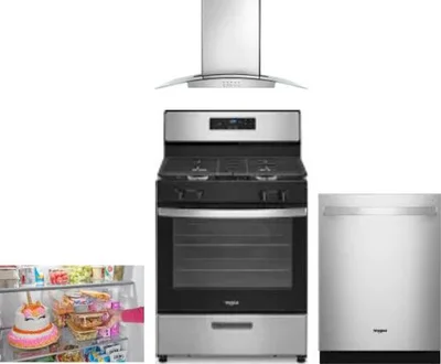 4 Piece Package Includes Refrigerator, Range, Hood And Dishwasher