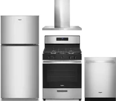 4 Piece Package Includes Refrigerator, Range, Hood And Dishwasher