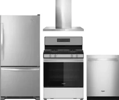 4 Piece Package Includes Refrigerator, Range, Hood And Dishwasher