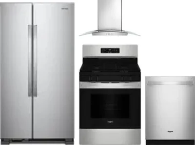 4 Piece Package Includes Refrigerator, Range, Hood And Dishwasher