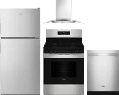 4 Piece Package Includes Refrigerator, Range, Hood And Dishwasher