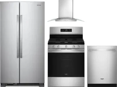4 Piece Package Includes Refrigerator, Range, Hood And Dishwasher