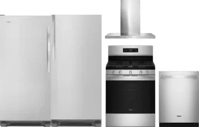 5 Piece Package Includes Refrigerator, Freezer, Range, Hood And Dishwasher