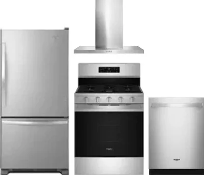 4 Piece Package Includes Refrigerator, Range, Hood And Dishwasher