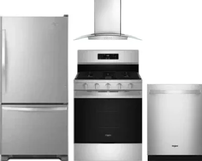 4 Piece Package Includes Refrigerator, Range, Hood And Dishwasher