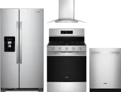 4 Piece Package Includes Refrigerator, Range, Hood And Dishwasher