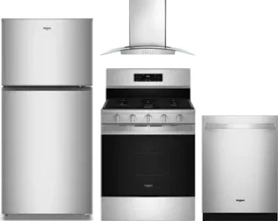 4 Piece Package Includes Refrigerator, Range, Hood And Dishwasher