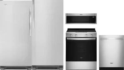 5 Piece Package Includes Refrigerator, Freezer, Range, Microwave And Dishwasher