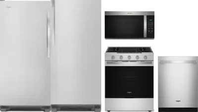 5 Piece Package Includes Refrigerator, Freezer, Range, Microwave And Dishwasher