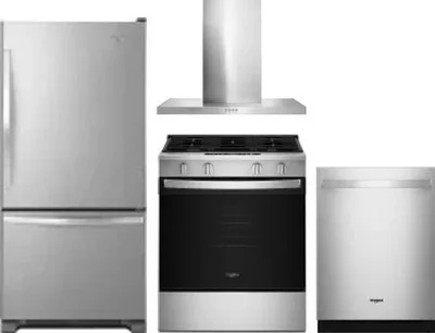 4 Piece Package Includes Refrigerator, Range, Hood And Dishwasher