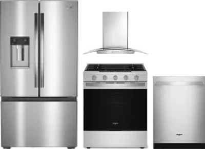 4 Piece Package Includes Refrigerator, Range, Hood And Dishwasher