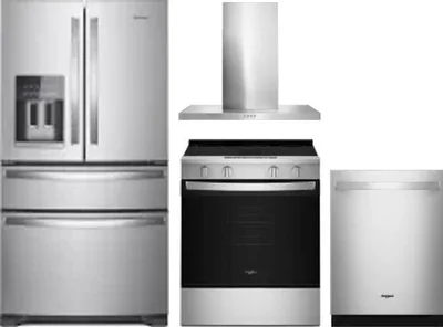 4 Piece Package Includes Refrigerator, Range, Hood And Dishwasher