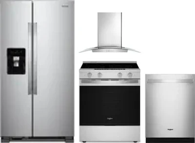 4 Piece Package Includes Refrigerator, Range, Hood And Dishwasher