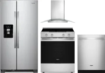 4 Piece Package Includes Refrigerator, Range, Hood And Dishwasher