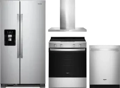4 Piece Package Includes Refrigerator, Range, Hood And Dishwasher