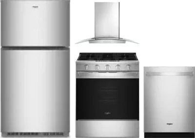 4 Piece Package Includes Refrigerator, Range, Hood And Dishwasher