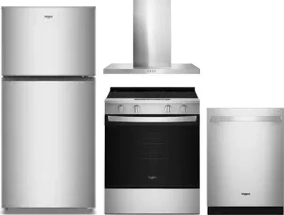 4 Piece Package Includes Refrigerator, Range, Hood And Dishwasher