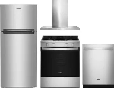 4 Piece Package Includes Refrigerator, Range, Hood And Dishwasher