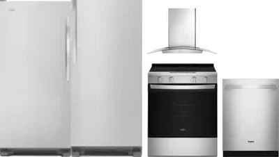 5 Piece Package Includes Refrigerator, Freezer, Range, Hood And Dishwasher