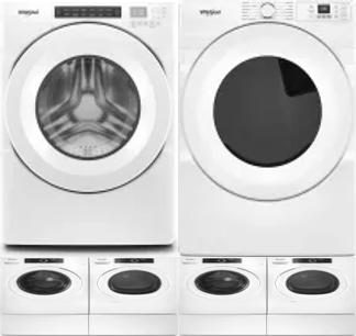 Side by Side Washer & Dryer Set on Pedestals