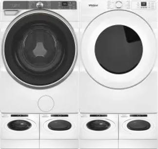 Side by Side Washer & Dryer Set on Pedestals