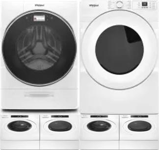 Side by Side Washer & Dryer Set on Pedestals