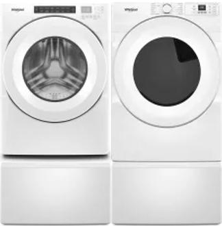Side by Side Washer & Dryer Set on Pedestals