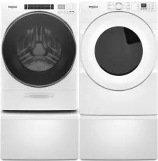 Side by Side Washer & Dryer Set on Pedestals