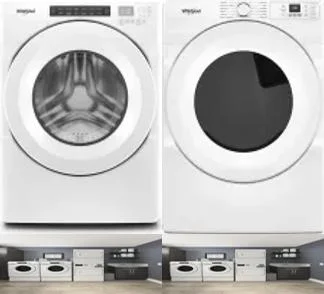 Side by Side Washer & Dryer Set on Pedestals