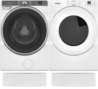 Side by Side Washer & Dryer Set on Pedestals