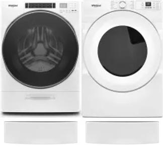 Side by Side Washer & Dryer Set on Pedestals