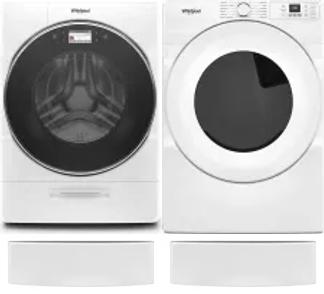 Side by Side Washer & Dryer Set on Pedestals