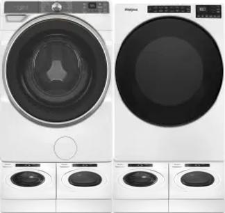Side by Side Washer & Dryer Set on Pedestals